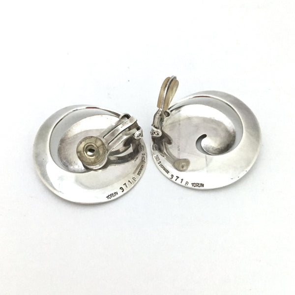 Georg Jensen silver earrings #371B by Vivianna Torun ~ large