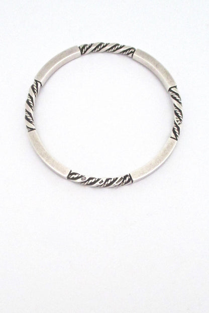 Georg Jensen twisted silver bangle 17C