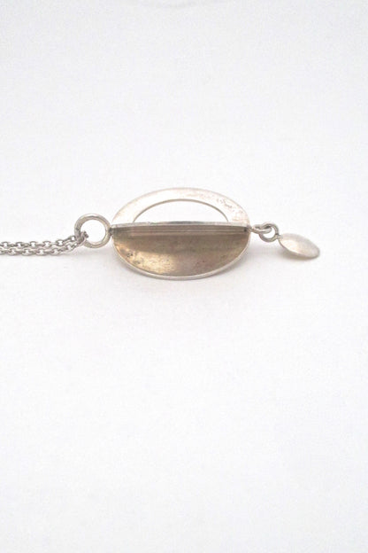 profile Kinni Edvard Rainer Finland vintage modernist silver kinetic pendant necklace