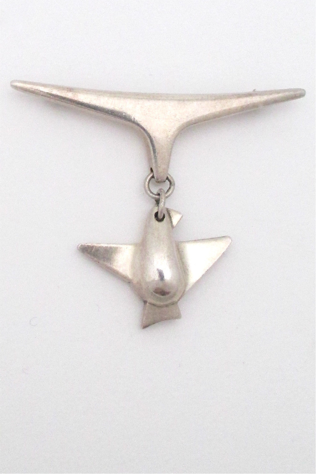 Georg Jensen Denmark vintage sterling silver Scandinavian Modernist bird brooch # 334 by Henning Koppel