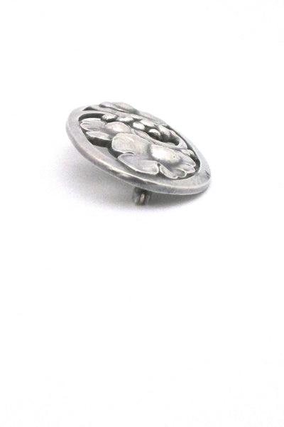 profile Georg Jensen Denmark large vintage silver Skonvirke brooch 177B