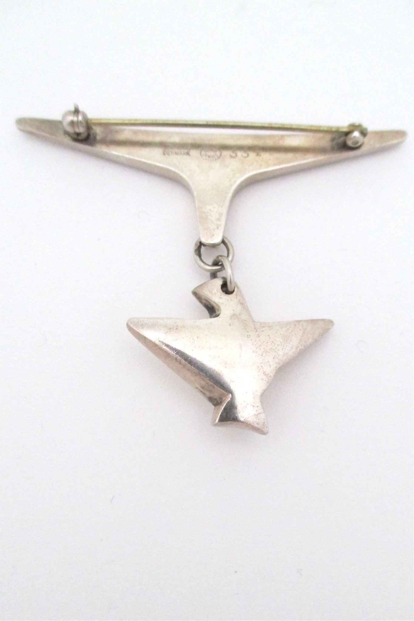 Georg Jensen kinetic bird brooch #334 by Henning Koppel