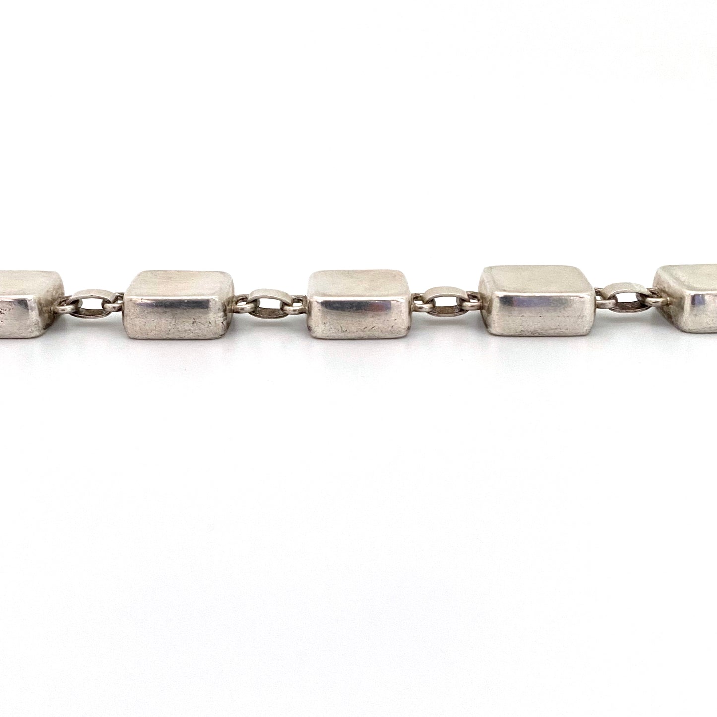 profile Georg Jensen Denmark vintage silver panel link bracelet 182 Astrid Fog Scandinavian Modernist jewelry design