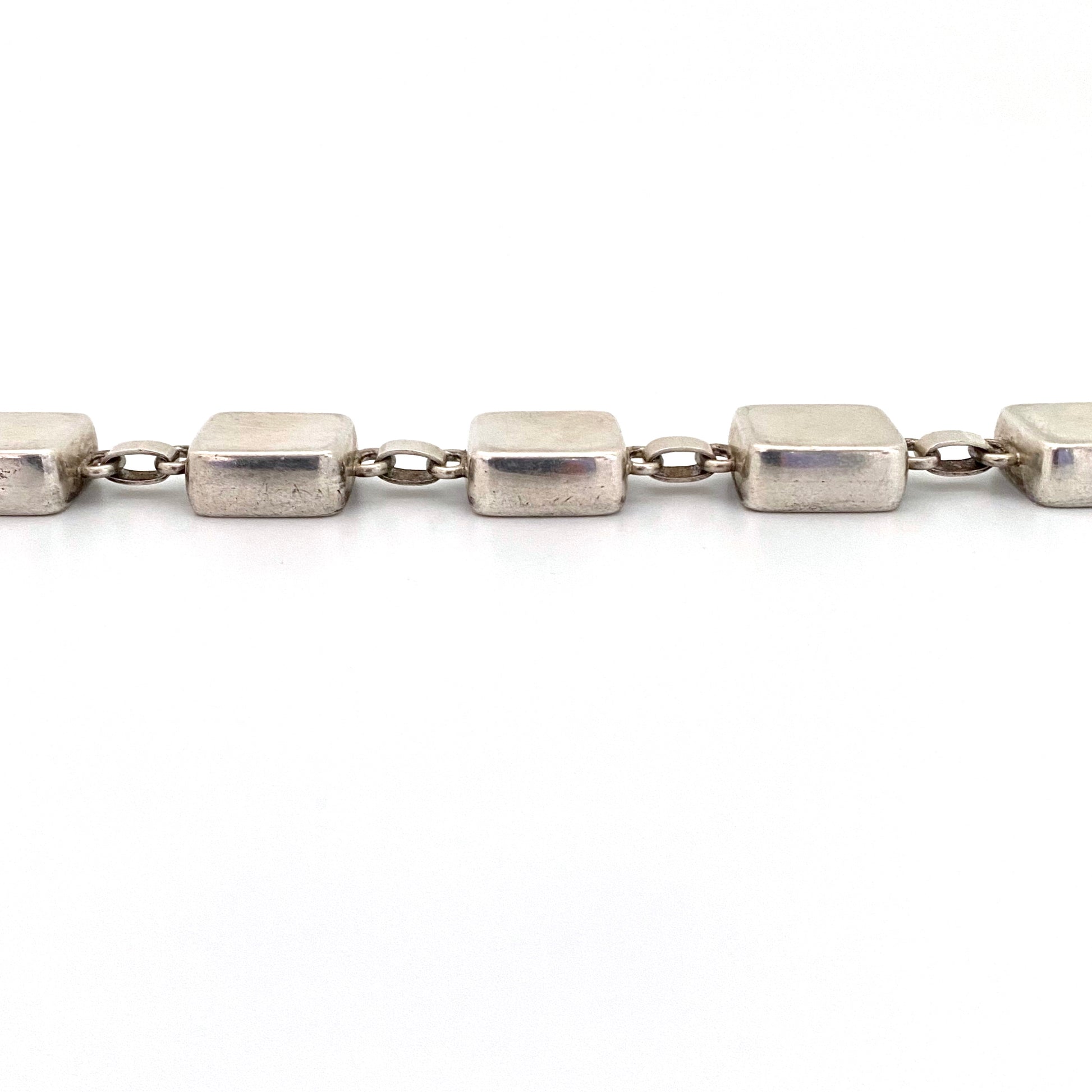 profile Georg Jensen Denmark vintage silver panel link bracelet 182 Astrid Fog Scandinavian Modernist jewelry design