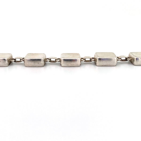 profile Georg Jensen Denmark vintage silver panel link bracelet 182 Astrid Fog Scandinavian Modernist jewelry design