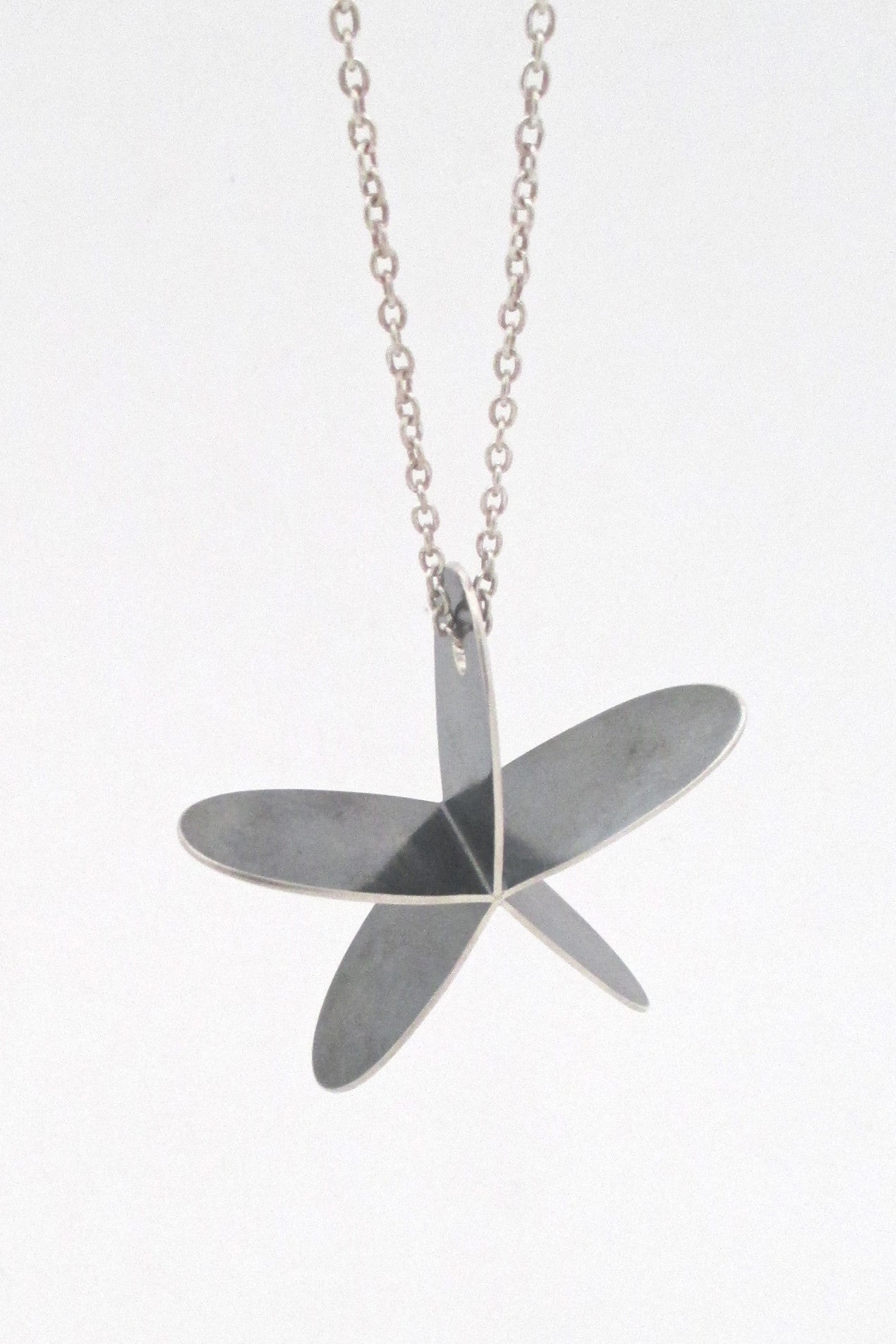detail HK Finland vintage silver large Scandinavian modern star pendant necklace