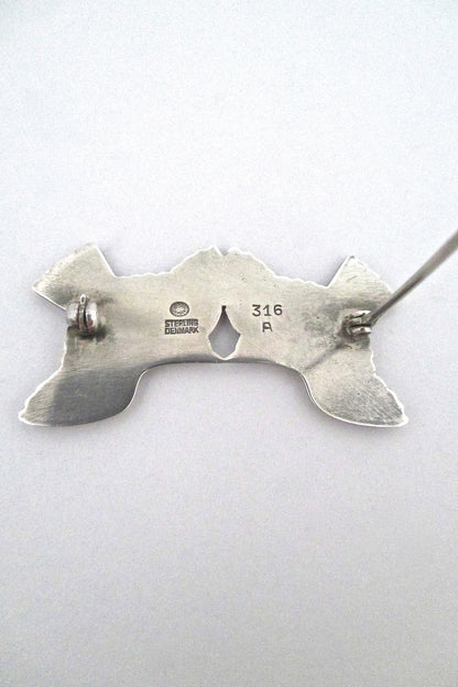 Georg Jensen 'two swallows' bird brooch #316A