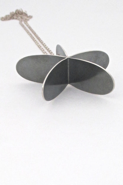 profile HK Finland vintage silver large Scandinavian modern star pendant necklace