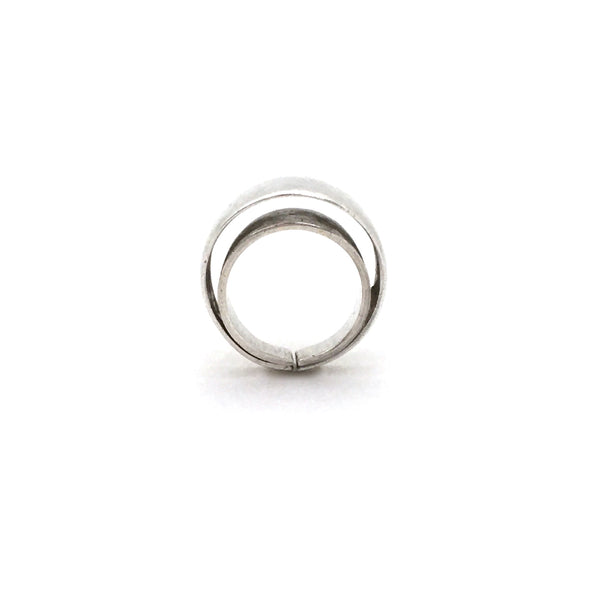 detail Plus Studios Norway Design vintage silver wide double ring by Tone Vigeland Scandinavian Modern jewelry design