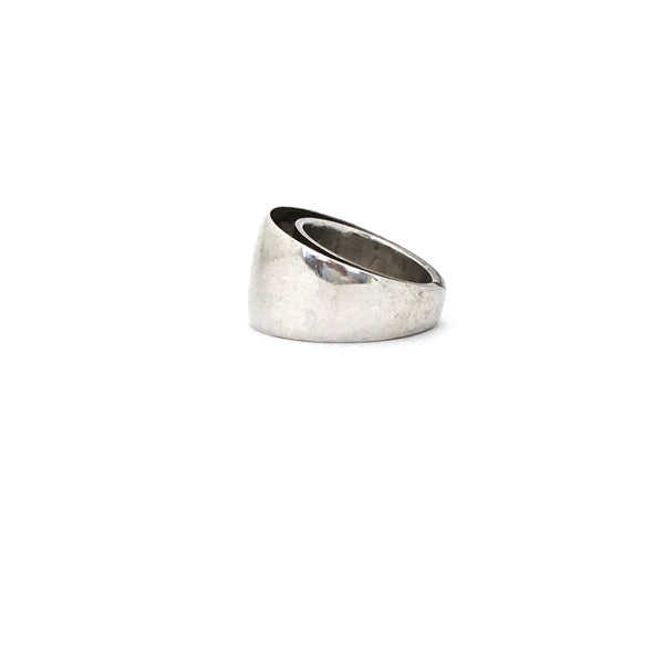 profile Plus Studios Norway Design vintage silver wide double ring by Tone Vigeland Scandinavian Modern jewelry design