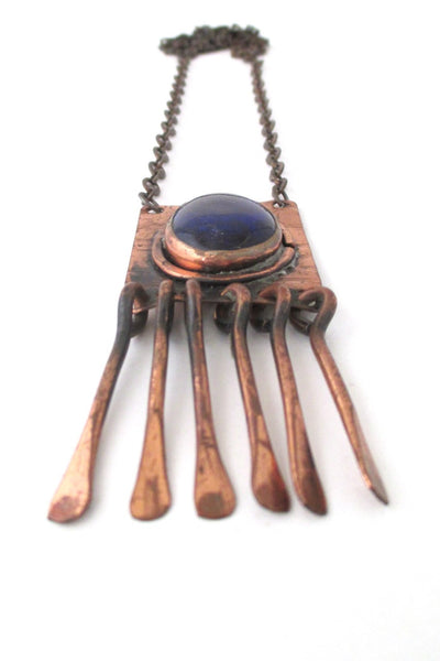 Rafael Alfandary Canada vintage copper cobalt blue necklace at Samantha Howard Vintage