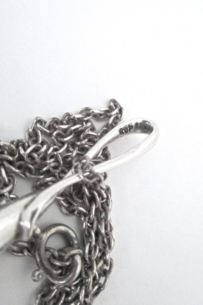 Royal Copenhagen long tapering silver pendant