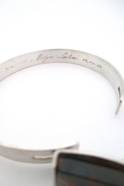 Elis Kauppi silver & agate bracelet, 1965