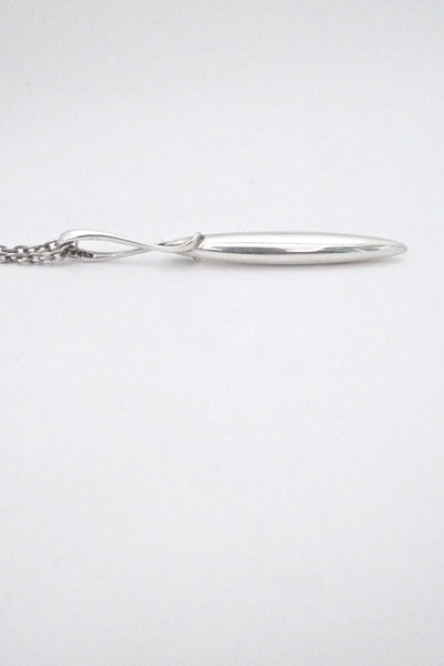 profile Royal Copenhagen Denmark vintage Scandinavian Modern sterling silver long pendant necklace 1970s