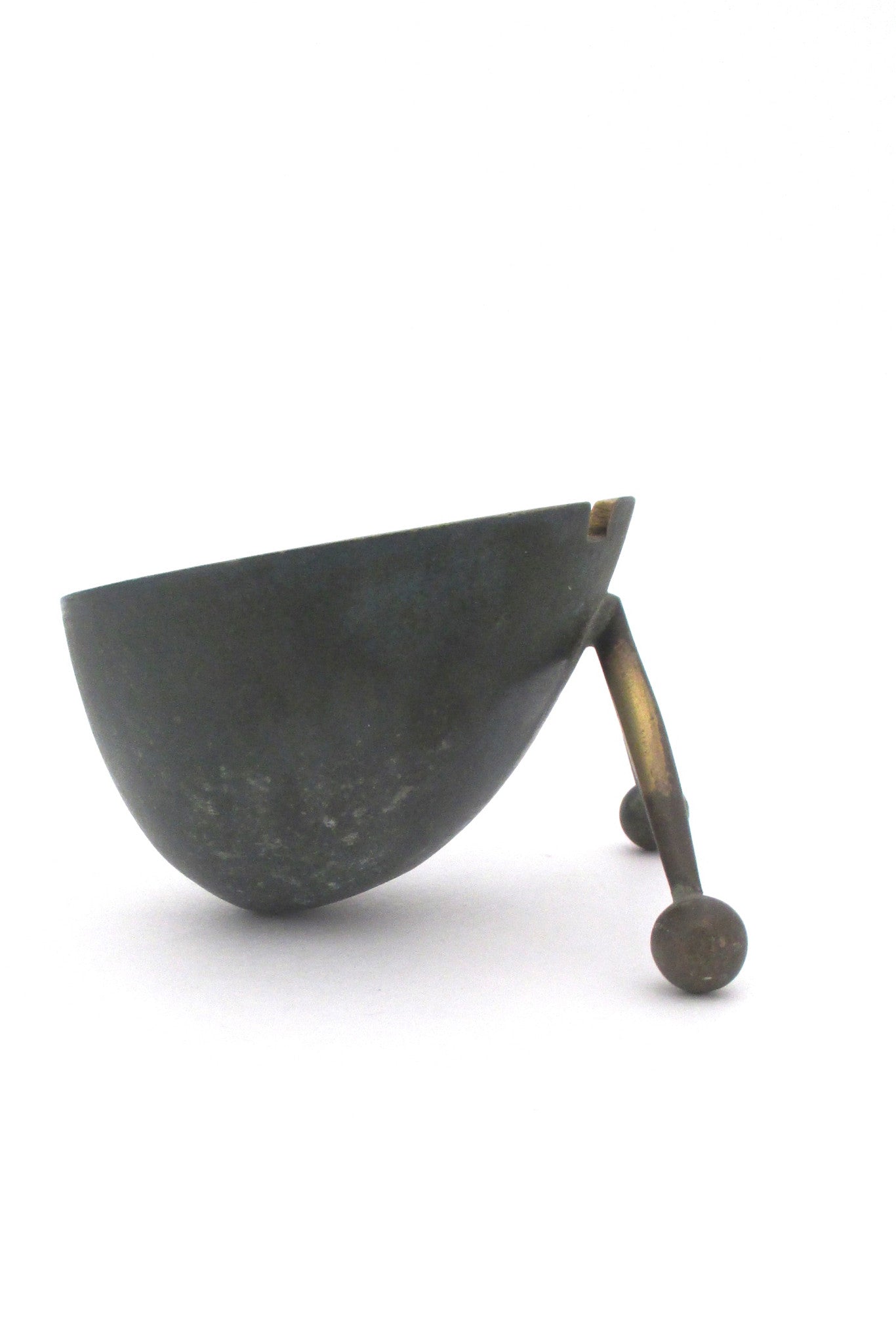 profile Pal-Bell Israel mid century bronze snail sculpture ashtray by Maurice Ascalon