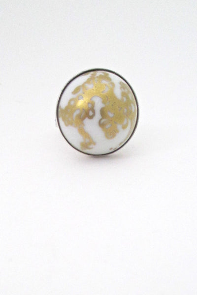 Porsgrund gold decorated porcelain ring