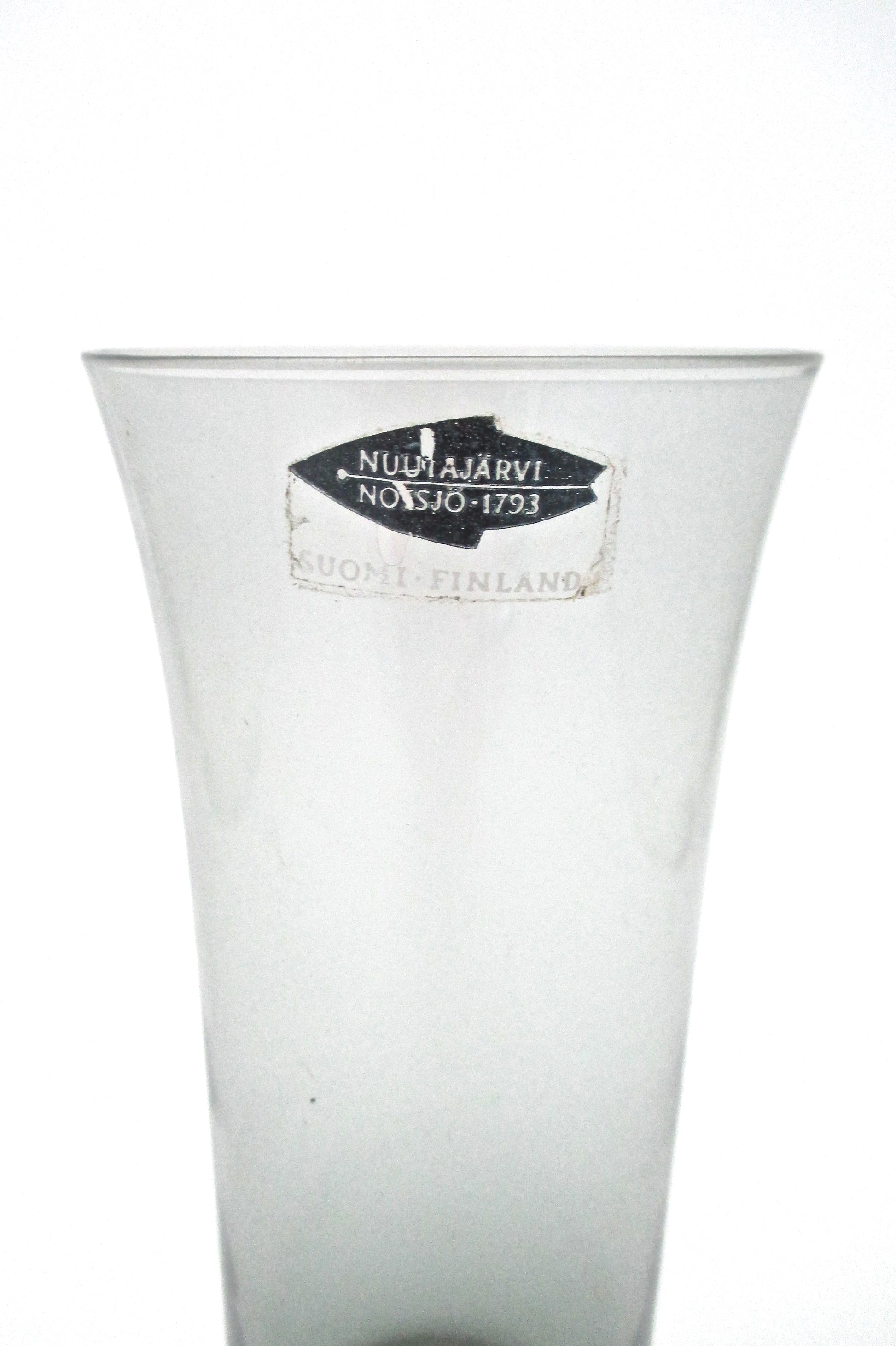 orignal label Nuutajarvi Notsjo Finland vintage set drinks glasses 1725 by Kaj Franck