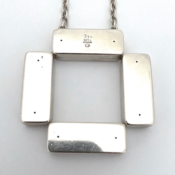 Georg Jensen vintage large square pendant necklace #379 ~ Astrid Fog