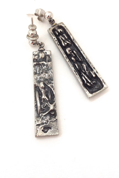 Guy Vidal Canada brutalist vintage double sided drop earrings