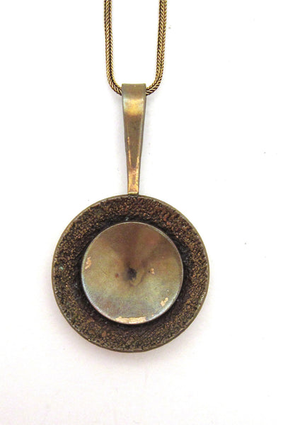 Alton Sweden vintage bronze pendant necklace by KE Palmberg Scandinavian Modernist