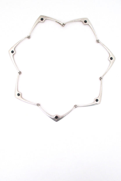 Hans Hansen Modernist silver & enamel necklace #316E