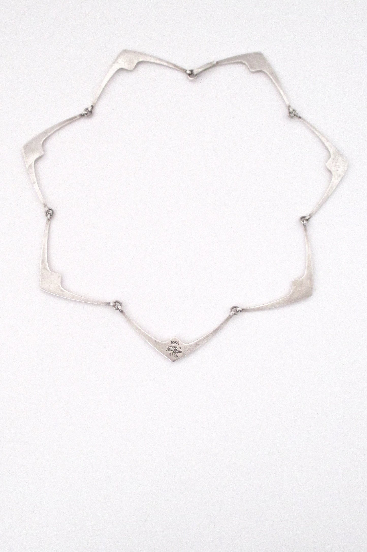 Hans Hansen Modernist silver & enamel necklace #316E