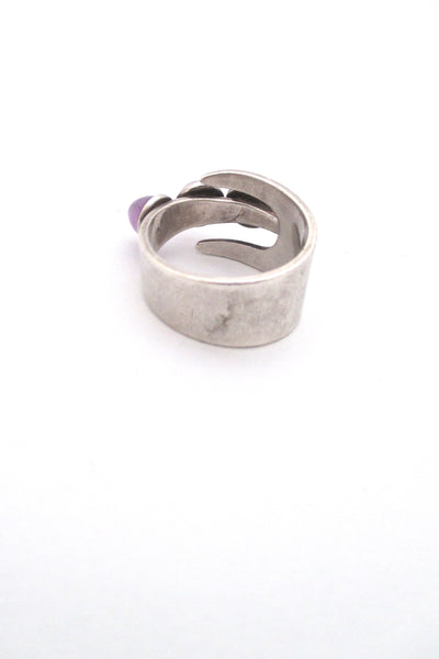 David-Andersen silver & triple amethyst ring