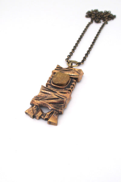 Pentti Sarpaneva bronze & tiger eye necklace