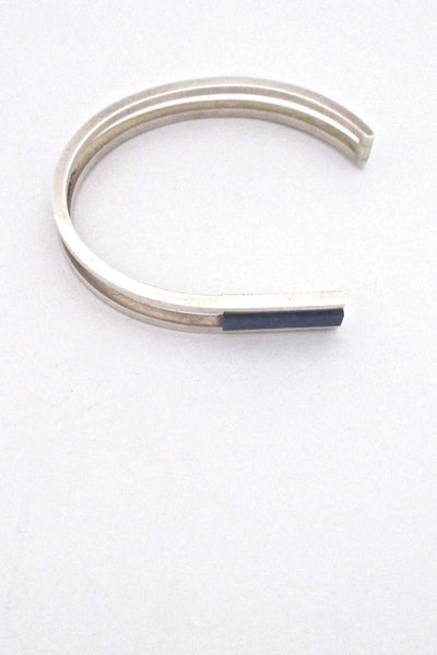 Georg Jensen sleek silver & lapis cuff bracelet #318