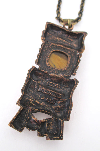 Pentti Sarpaneva bronze & tiger eye necklace