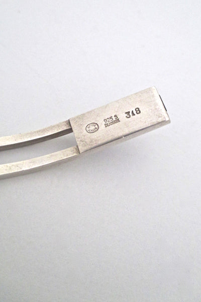 Georg Jensen sleek silver & lapis cuff bracelet #318