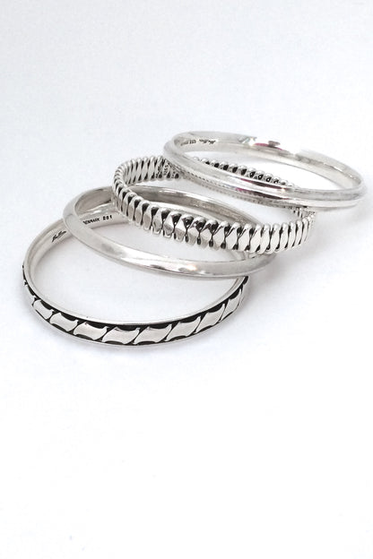 Hans Hansen Denmark vintage heavy silver bangles at Samantha Howard Vintage