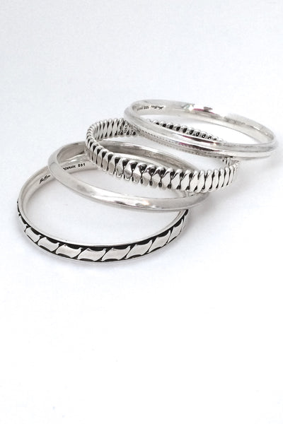 Hans Hansen Denmark vintage heavy silver bangles at Samantha Howard Vintage