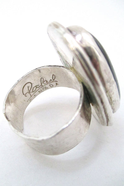 Rafael Canada sterling ring - black & white swirl