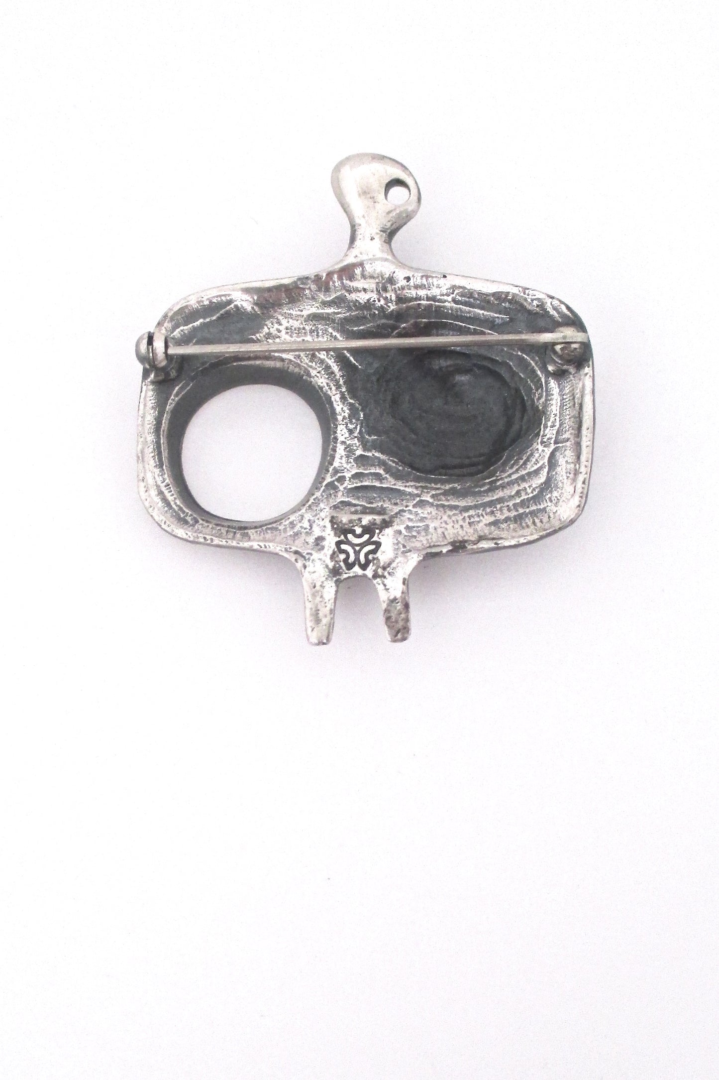 Guy Vidal 'favourite dress' pewter brooch 1970s