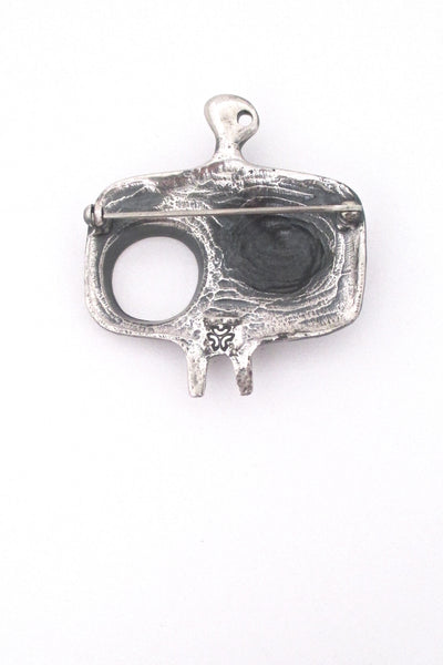 Guy Vidal 'favourite dress' pewter brooch 1970s