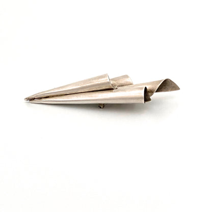 large postmodern silver brooch / tussie mussie ~ Barbara Stutman