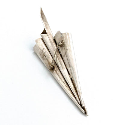large postmodern silver brooch / tussie mussie ~ Barbara Stutman
