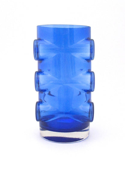 profile Riihimaen Riihimaki Lasi Oy Finland vintage mid century glass dark blue "Pablo" vase