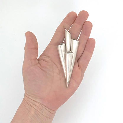 large postmodern silver brooch / tussie mussie ~ Barbara Stutman