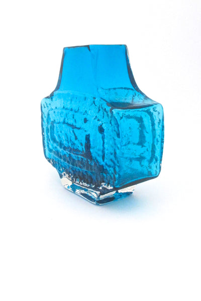 profile Whitefriars England vintage Concentric TV glass vase kingfisher blue Geoffrey Baxter