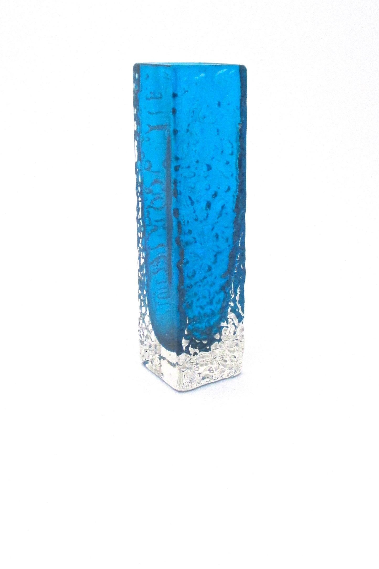 Whitefriars 'Nailhead' vase 9683 ~ Kingfisher Blue