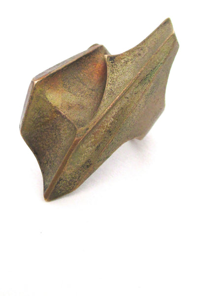 detail Lapponia Finland large bronze ring by Bjorn Weckstrom