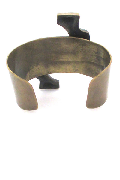 Henri Nogaret large sculptural bronze cuff bracelet