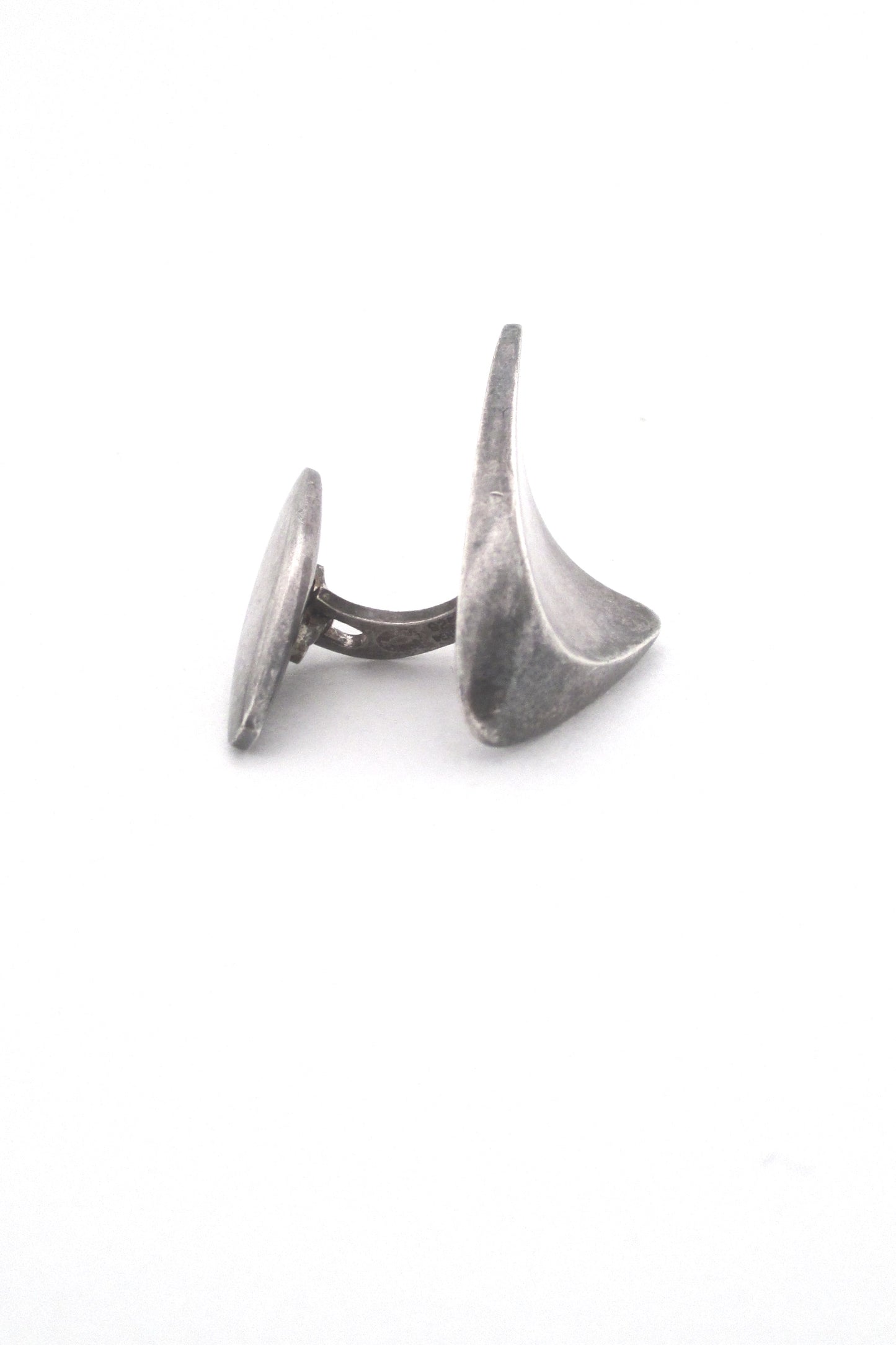 detail Georg Jensen Denmark vintage heavy silver Modernist cufflinks 88 by Henning Koppel