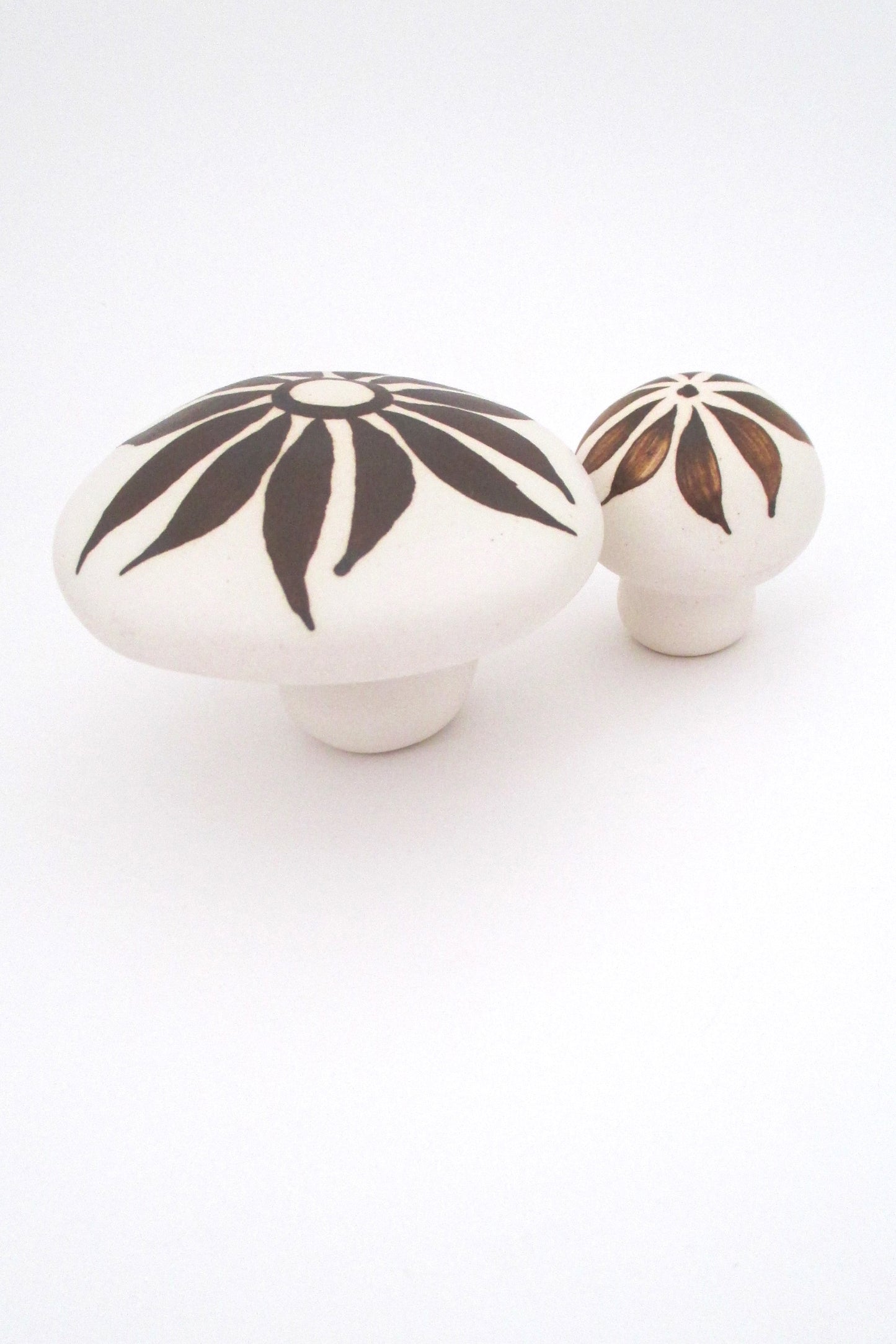 Strawberry Hill mushroom sculptures - pair