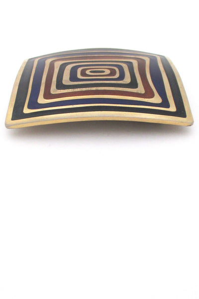 de Passille Sylvestre Canada vintage modernist huge enamel pop art belt buckle