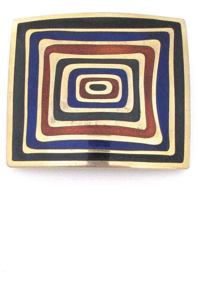 de Passille Sylvestre Canada vintage modernist huge enamel pop art belt buckle