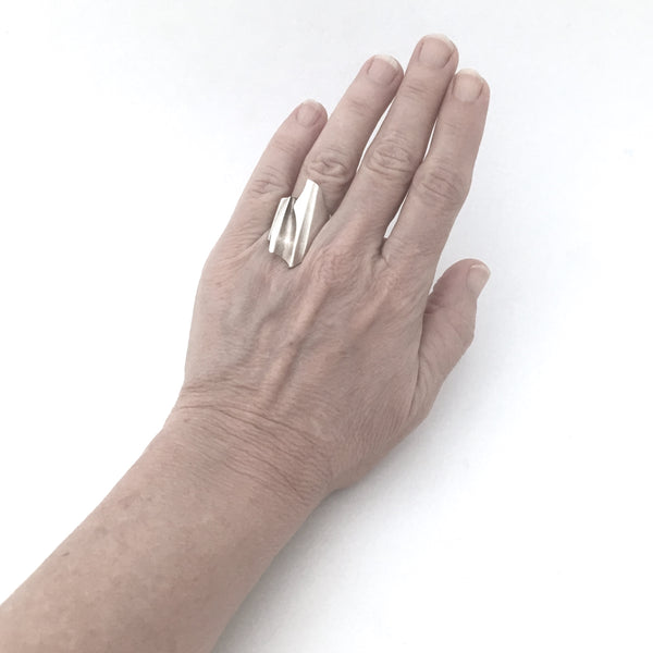 Lapponia large silver 'Shuttle' ring ~ Bjorn Weckstrom
