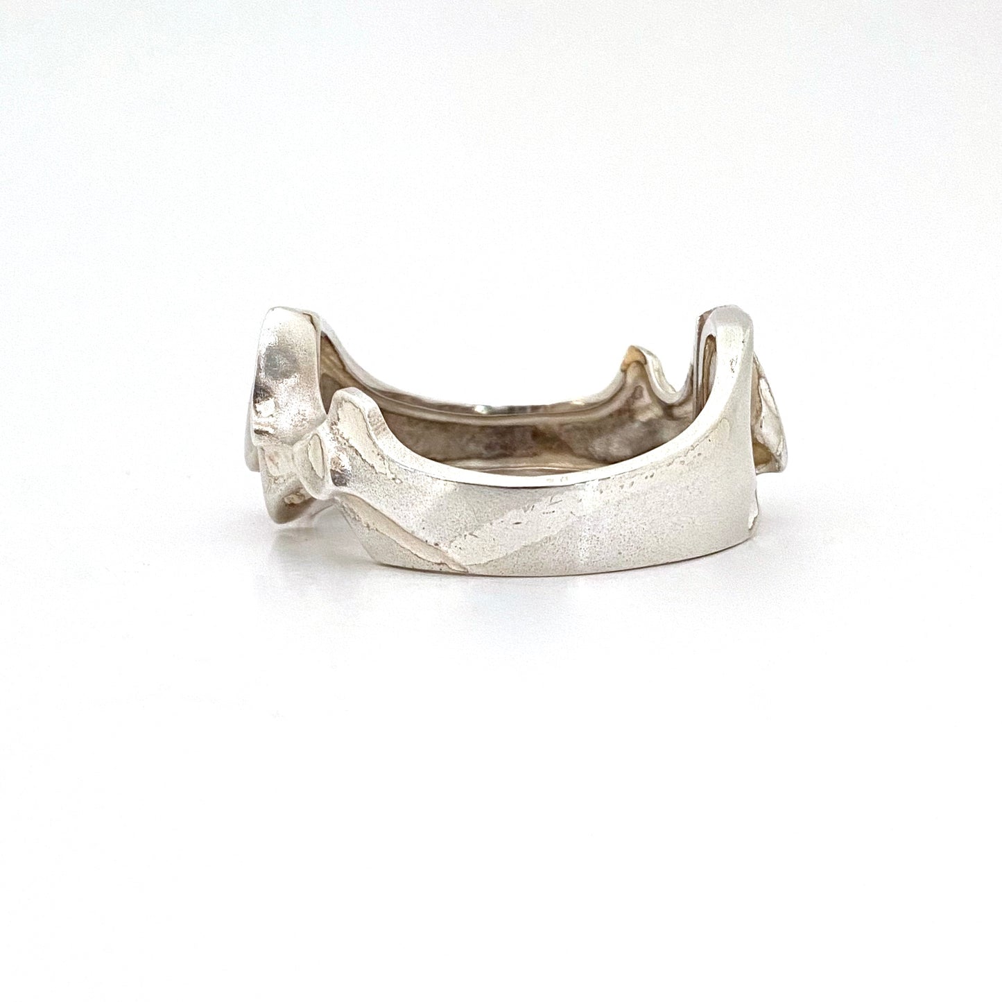profile Lapponia Finland vintage silver sculptural hinged Zelda bracelet Bjorn Weckstrom Scandinavian Modernist design jewelry